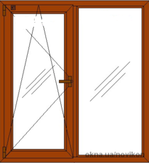 Энергоэффективное окно REHAU профиля Euro 70-Design с ламинацией Золотой Дуб